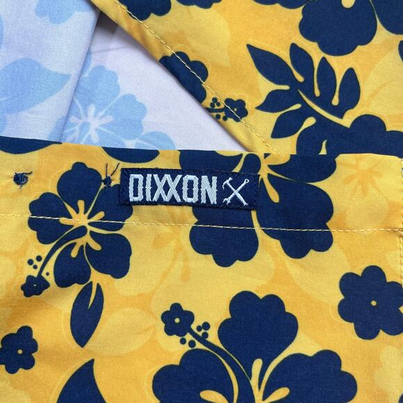 Dixxon Button Up Shirt Mens XL Aloha Series D-Lite Yellow Hibiscus Short Sleeve - Picture 11 of 14